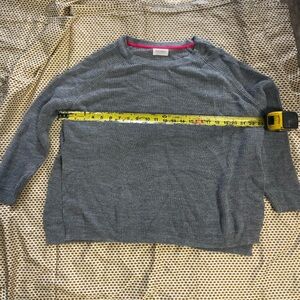 MerSea Camden Side Slit Sweater One Size Gray Button Back Crew Neck Pullover